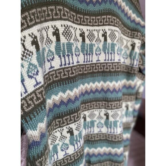 Alpaca Wool Knit Peru Sweater Pincho Poncho Granola Normcore Minimalist Scandi - Picture 5 of 12